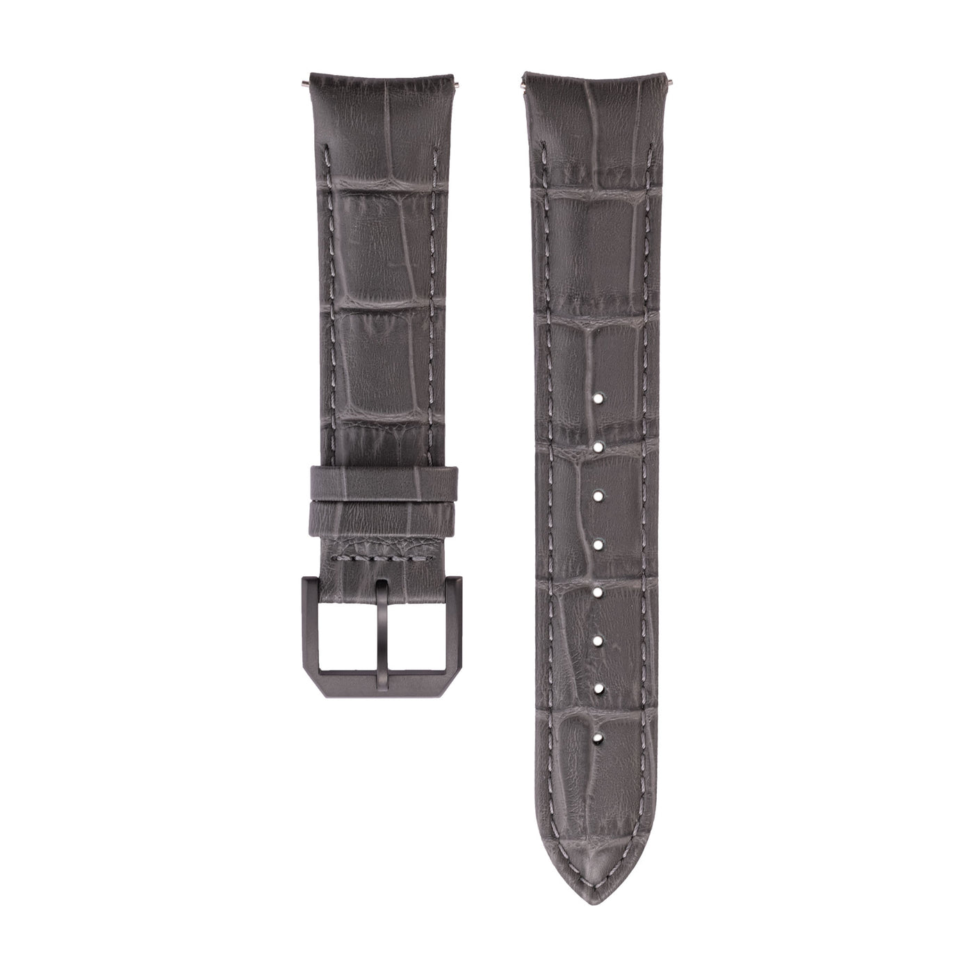 Dark Grey Alligator Pattern Leather Strap