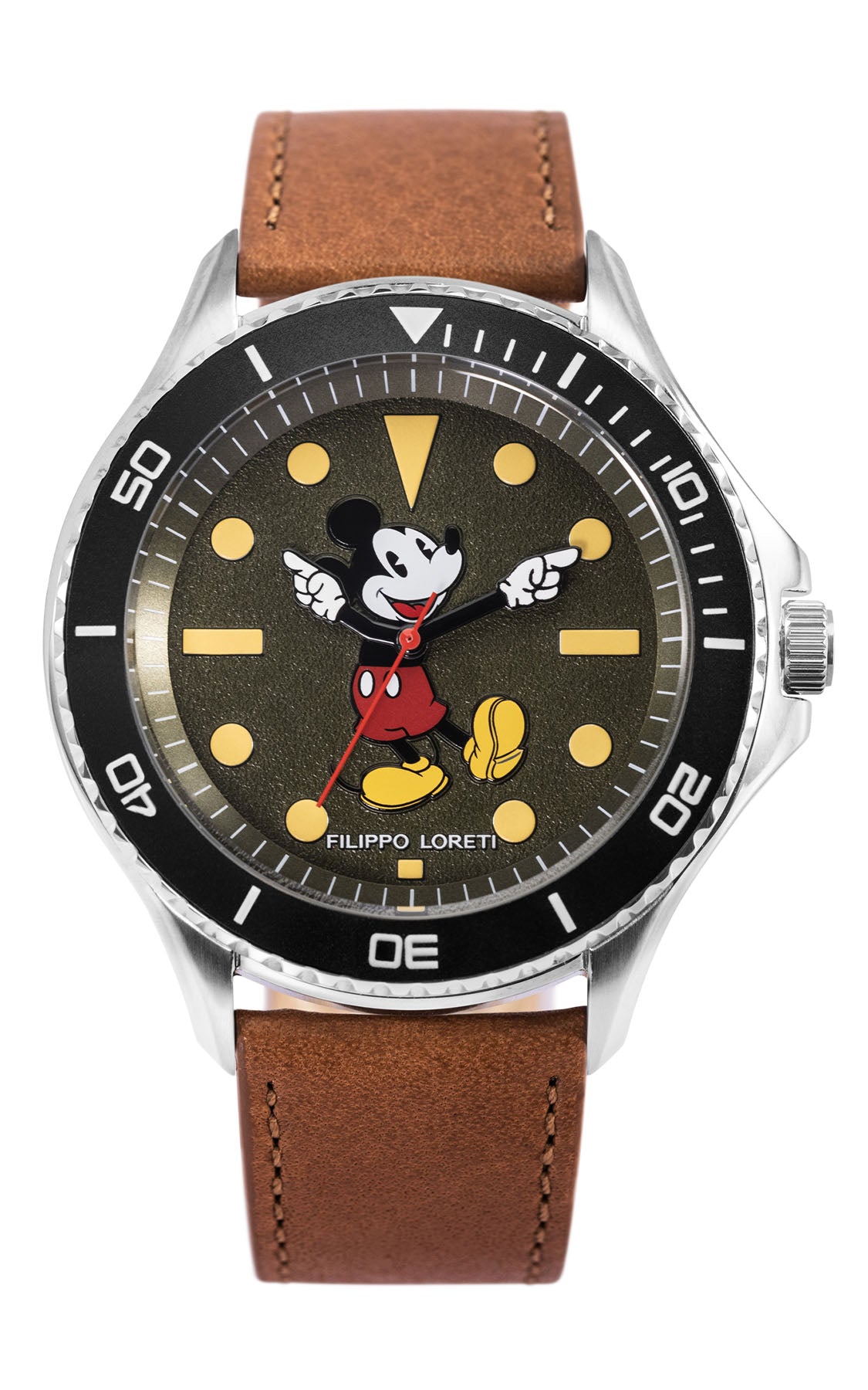 Mickey mouse best sale leather watch