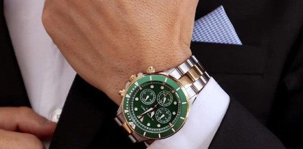 A Filippo Loreti watch case, containing two Filippo Loreti watches, a  Sector watch, a Megia watch and a separately boxed Filippo Loreti  wristwatch.