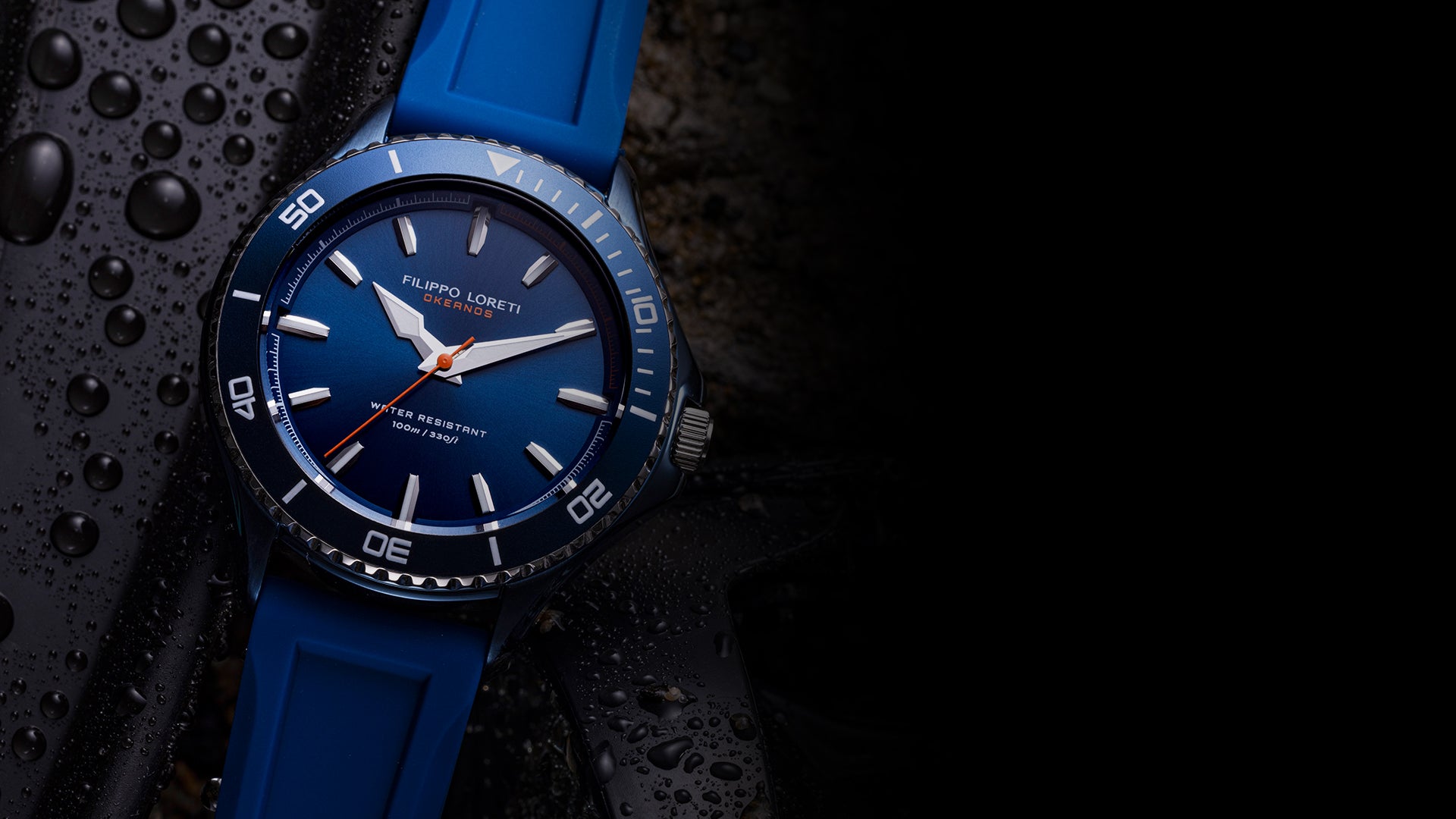 Okeanos Black Steel Link Watch For Men Online Filippo Loreti Watch