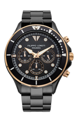 Odyssey Rose Gold Regatta Chrono Black Bracelet