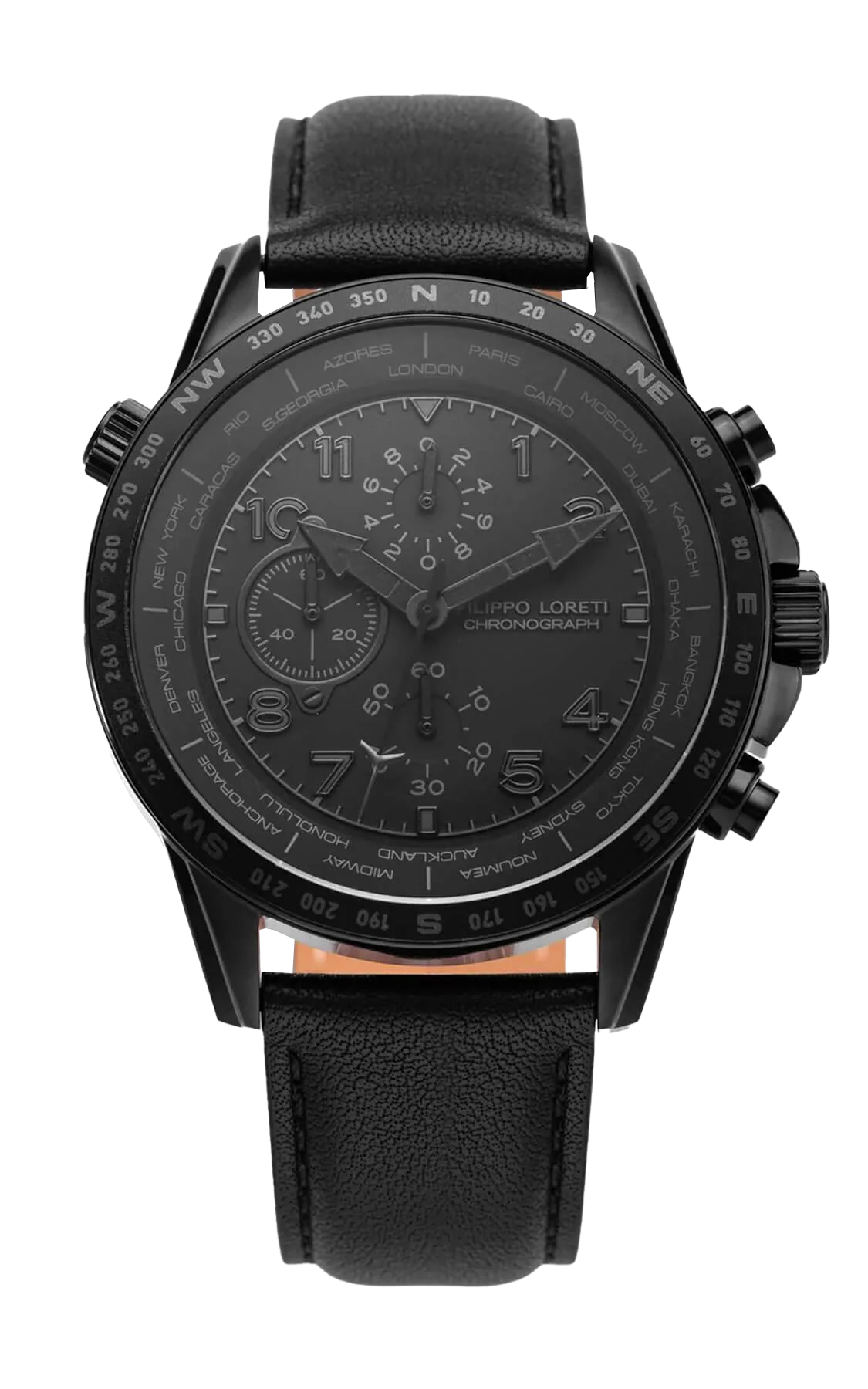 Oscura All Black 45mm Leather