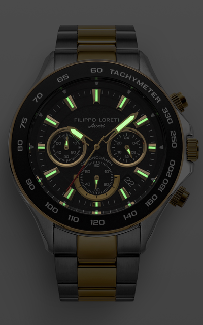 Ascari Monza 45mm Two Tone Black Gold