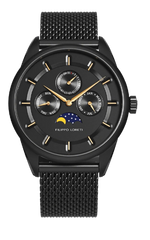 Venice Moonphase Black Gold Mesh