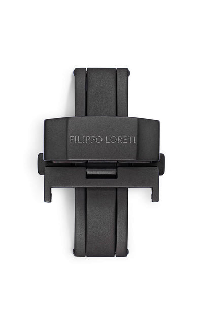 Matte Black Plated Stainless Steel Butterfly Clasp Florence - Filippo Loreti