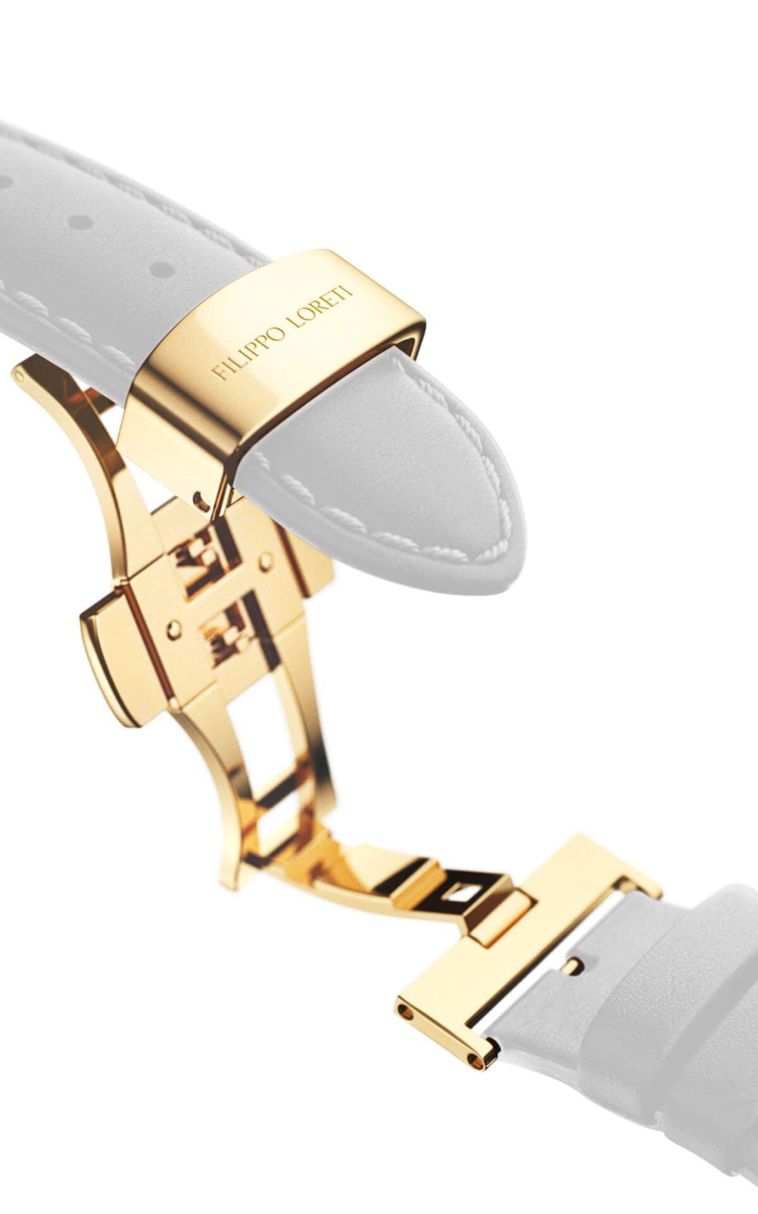 Gold Plated Stainless Steel Butterfly Clasp For Watch Online Filippo Loreti