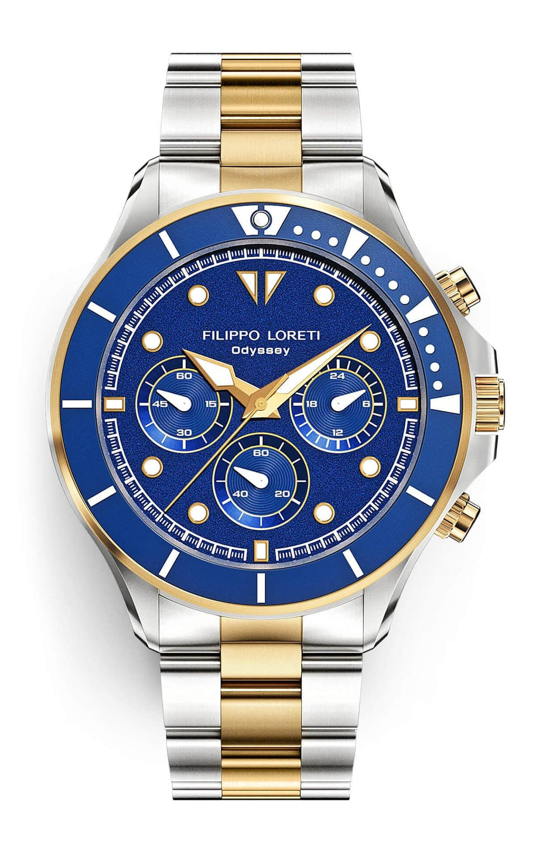 Odyssey Two Tone Gold Blue Link Filippo Loreti Watch