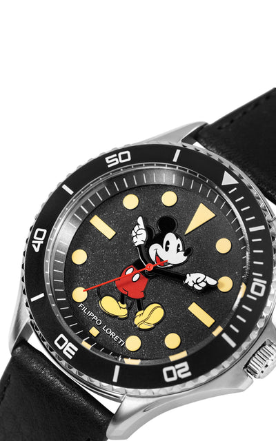 Disney Mickey Mouse Black Leather