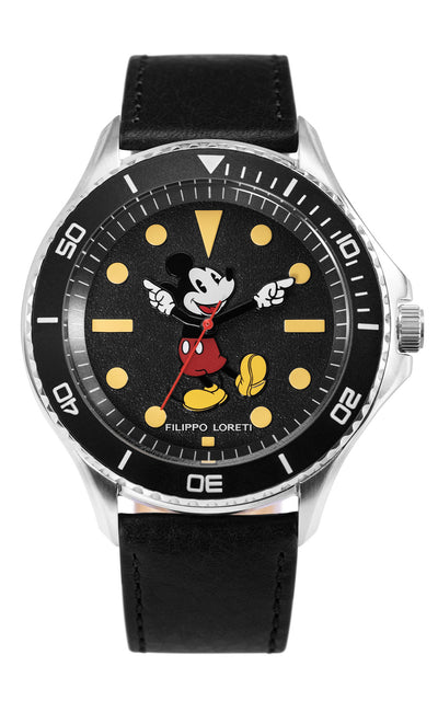 Disney Mickey Mouse Black Leather