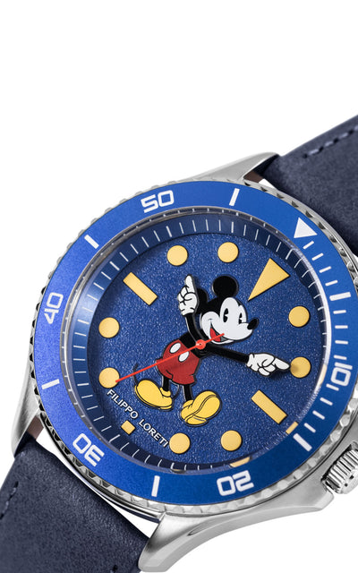 Disney Mickey Mouse Blue Leather